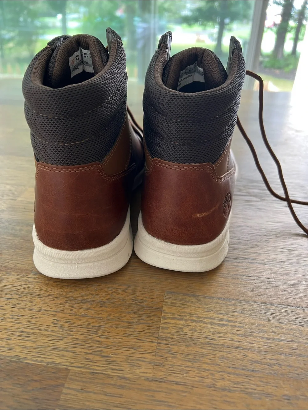 Men's Timberland Brown Leather Lace-Up Boots - Casual Comfort size 9.5